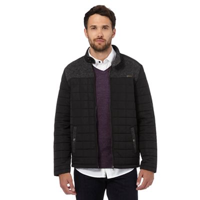 Big and tall black quilted fleece jacket